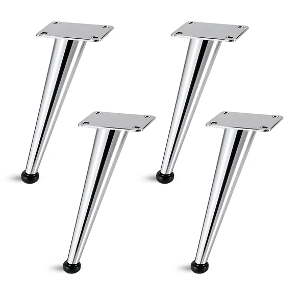 Omaks (4 Adet) 20 cm Metal Krom Dereceli Mobilya Sehpa Kanepe Ayağı Montaj Vidaları Dahil Ayak ürün görseli 1