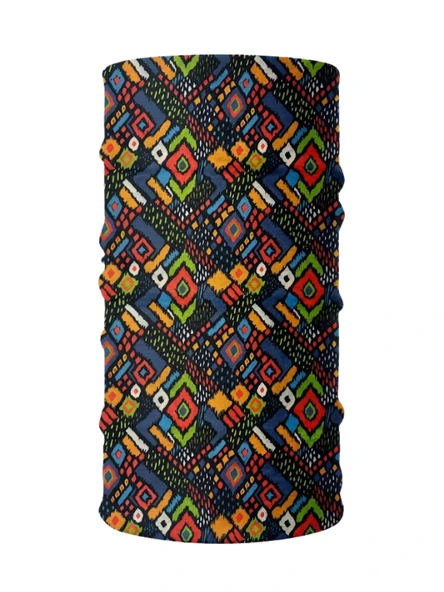 Etnik Geometrik Desenli Unisex Buff (Baf) – Renkli Outdoor Boyunluk ürün görseli 1