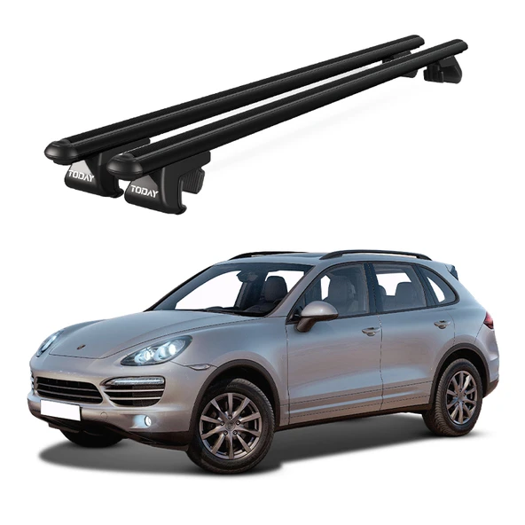 Venüs Porsche Cayenne (2010-2017) Uyumlu Siyah Ara Atkı Port Bagaj Tavan Barı ürün görseli 1
