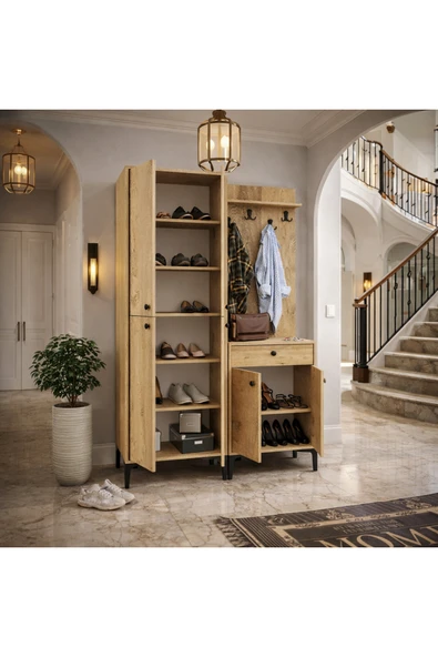 VENATTO Paris Portmanto/vestiyer/ayakkabılık ( %100mdf) MEŞE ürün görseli 1