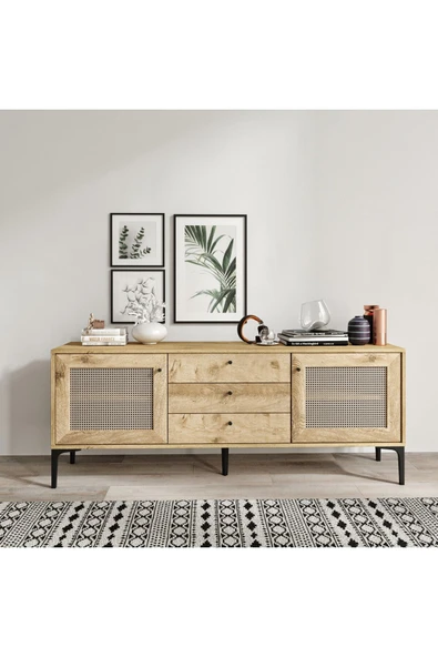 VENATTO Trio 3 Çek. Konsol(%100MDF) MEŞE - Resim 3