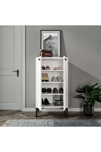 VENATTO Paris Ayakkabılık(%100mdf) MAT BEYAZ - Resim 3