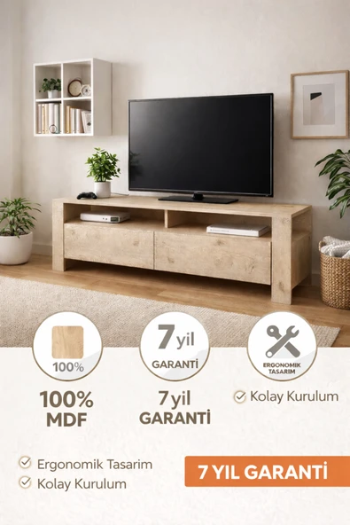 VENATTO Mocca Tv Ünitesi Meşe (%100MDF) MEŞE ürün görseli 1