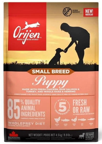 Orijen Small Breed Puppy Tavuk Somon Ve Hindili Etli Küçük Irk Yavru Köpek Maması 4.5 Kg ürün görseli 1