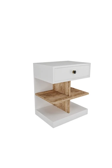 VENATTO Beyaz Pianno Komodin(%100MDF) SOFT BEYAZ-AMALFİ ürün görseli 1