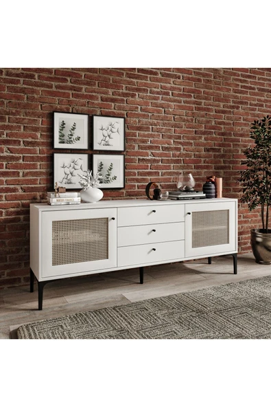 VENATTO Trio White Konsol(%100mdf) BEYAZ - Resim 3