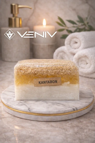 %100 Doğal Kabak Lifli Sabun - Kantaron & Keçi Sütü - 100 gr ürün görseli 1
