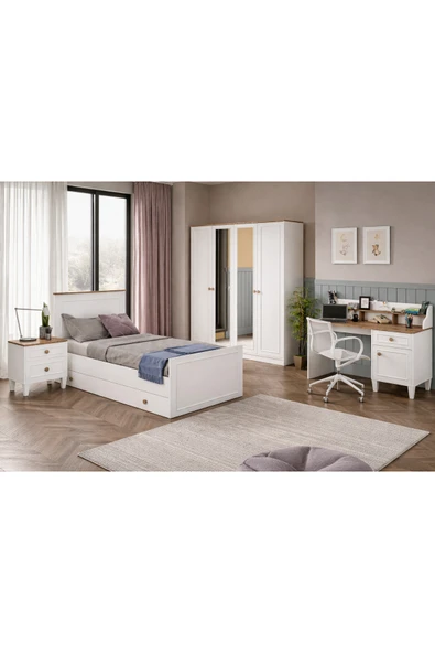 VENATTO SMART XL GENÇ ODASI(AYNALI)%100MDF BEYAZ ürün görseli 1