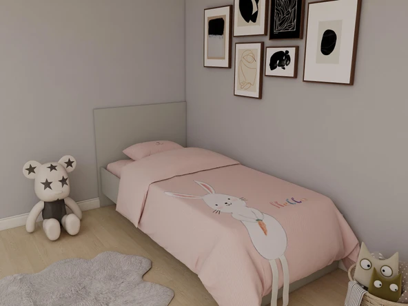 Letto Tek Kişilik Karyola Kül Gri Renk ürün görseli 1