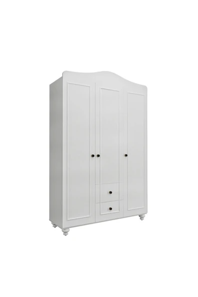 VENATTO Sandy 3 Kapaklı, 2 Çekmeceli Dolap/gardırop (%100MDF) SOFT MAT BEYAZ ürün görseli 1