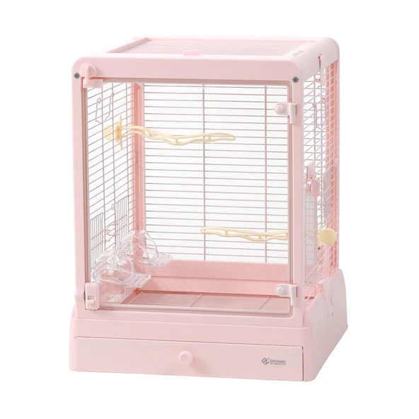 Dayang Camlı Kuş Kafesi Pembe 42*42*53cm ürün görseli 1