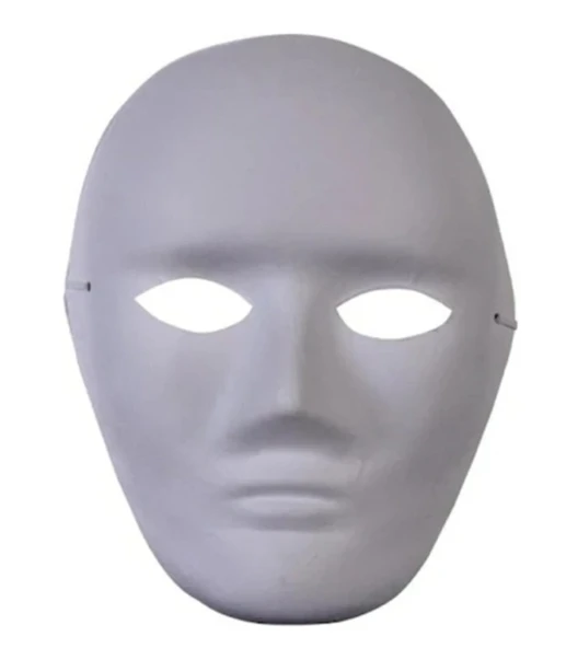 Boyanabilir Karton Maske Lastikli - 4 adet ürün görseli 1