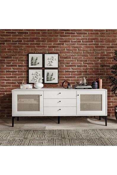 VENATTO Trio White Konsol(%100mdf) BEYAZ - Resim 6
