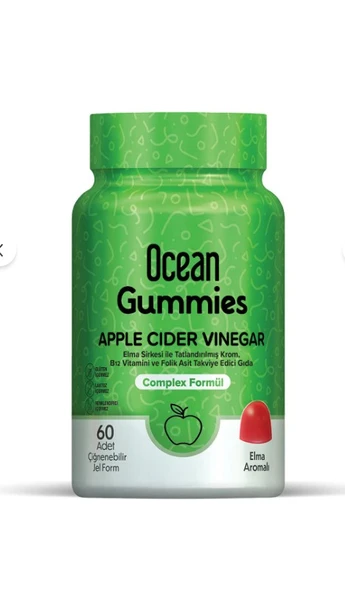 Orzax Ocean Gummies Apple Cider Vinegar Takviye Edici Gıda 60 Adet Çiğnenebilir Form ürün görseli 1