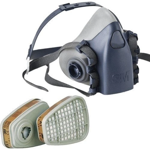 3M  7502 Yarım Yüz Maskesi ve 3M 6055 A1 Maske Filtresi ürün görseli 1