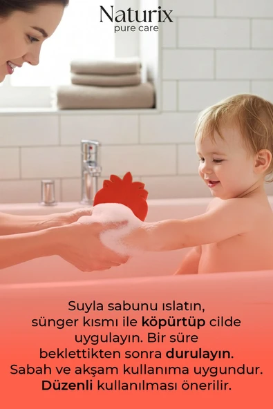 Çilek Şekilli Süngerli Çocuk Sabunu 130Gr - Resim 6
