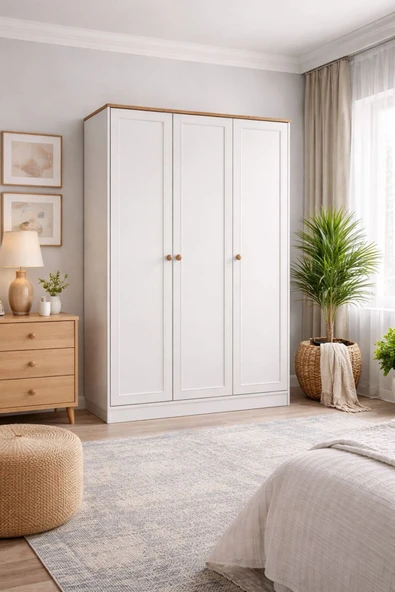 VENATTO Smart 3 Kapılı Dolap(%100MDF) BEYAZ - Resim 2