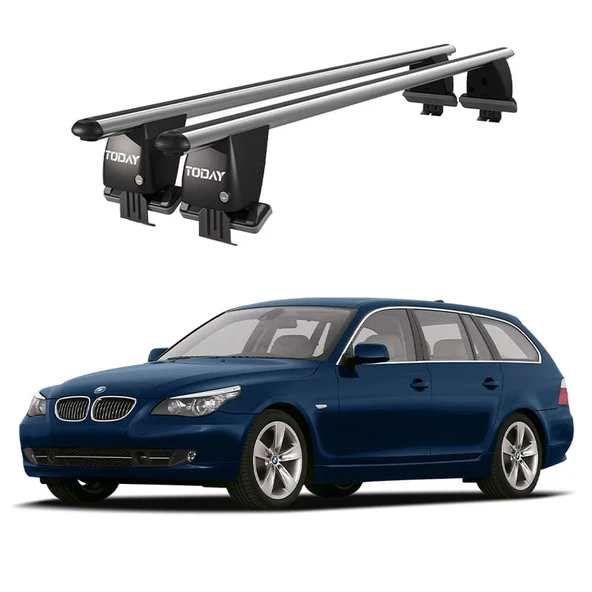 Royal BMW 5 Serisi (E61) (2003-2010) Touring Uyumlu Gri Ara Atkı Port Bagaj Tavan Barı ürün görseli 1