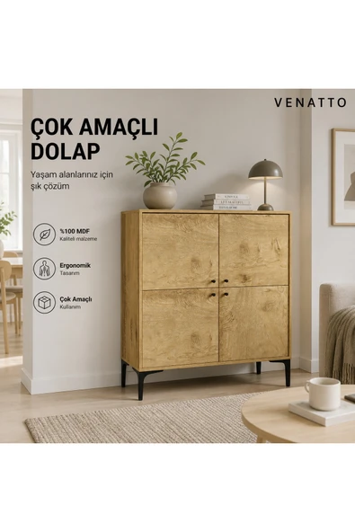 VENATTO focus çok amaçlı dolap/ayakkabılık(%100mdf) MEŞE ürün görseli 1