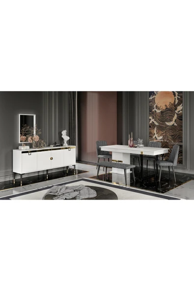 VENATTO LOFT KONSOL (%100MDF) BEYAZ - Resim 3