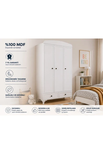 VENATTO Selena Avangart Dolap (%100MDF) SOFT BEYAZ ürün görseli 1