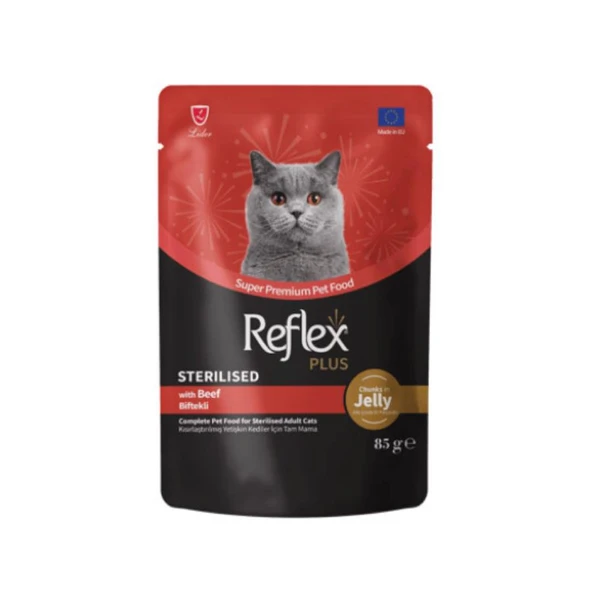 Reflex Plus Sos İçinde Parça Biftek Etli Kısırlaştırılmış Kedi Konservesi 85 Gr ürün görseli 1