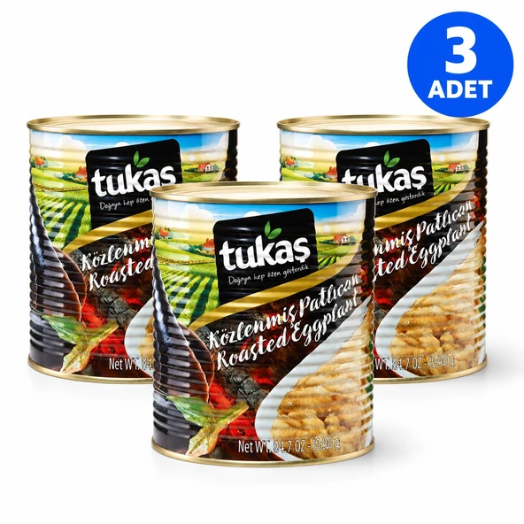 Tukaş Közlenmiş Patlıcan 2850 gr  3 Adet  Konserve Köz Patlıcan  Profesyonel Mutfak Boy ürün görseli 1