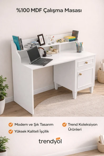 VENATTO madrid ders çalışma masası (%100mdf) Beyaz ürün görseli 1