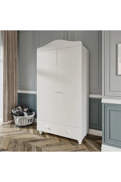 VENATTO Almina Iki Kapaklı Dolap (%100MDF) SOFT MAT BEYAZ ürün görseli 1