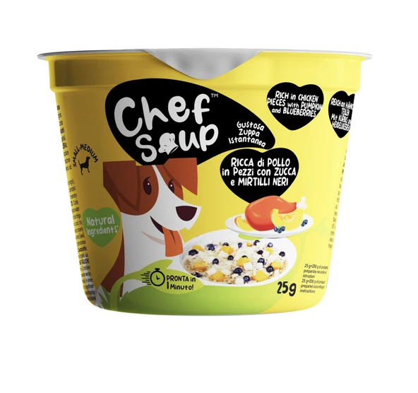 Chef Soup Tavuk, Yaban Mersini Ve Bal Kabaklı Hazır Köpek Çorbası 25 Gr ürün görseli 1