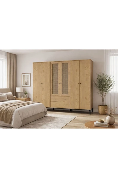 VENATTO Trio 6 Kapaklı Dolap(%100MDF) meşe ürün görseli 1