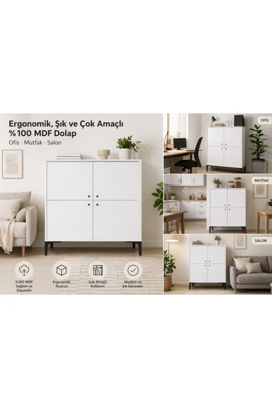 VENATTO Focus White Çok Amaçlı Dolap/ayakkabılık (%100MDF) Beyaz ürün görseli 1
