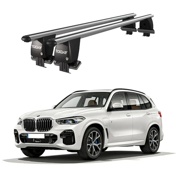 Royal BMW X5 (G05) (2019 ve Sonrası) Uyumlu Gri Ara Atkı Port Bagaj Tavan Barı ürün görseli 1