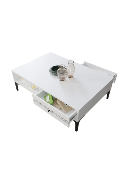 VENATTO Trio Orta Sehpa(%100mdf) BEYAZ - Resim 2