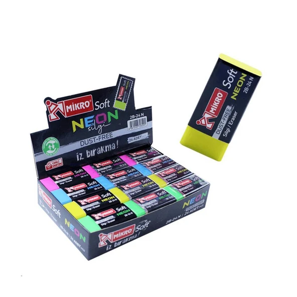Mikro 2B-24 N Neon Soft Silgi 24'Lü ürün görseli 1