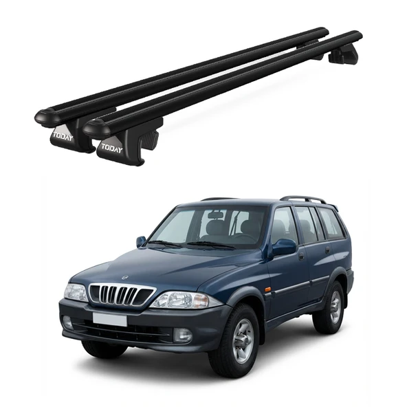 Venüs Ssangyong Musso (1996-2005) Uyumlu Siyah Ara Atkı Port Bagaj Tavan Barı ürün görseli 1