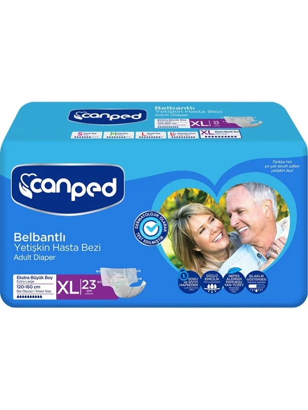 Canped Belbantlı Yetişkin Hasta Bezi Extra Büyük Boy Xl Beden 23x4 92 Adet ürün görseli 1