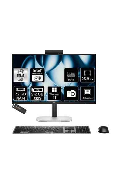 HP K12 ProStudio 4 G1i Ultra 5 225T 32GB 512GB SSD 23.8" FHD W11H All in One Bilgisayar & PER4 USB ürün görseli 1