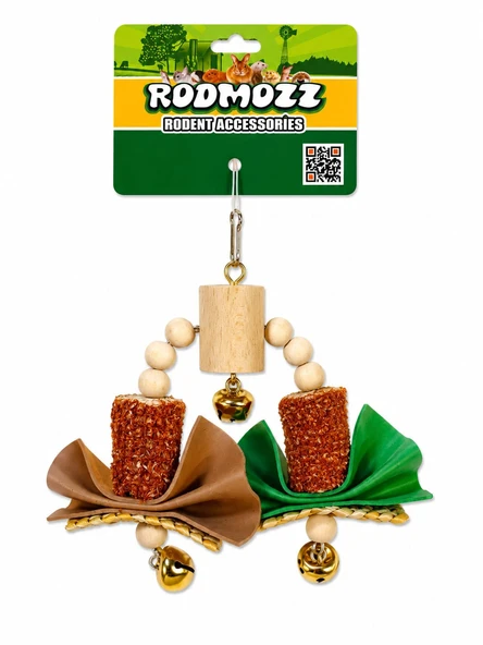 Rodmozz Premium 2'li Mısır Koçanlı Fiyonklu Kemirgen Oyuncağı ürün görseli 1