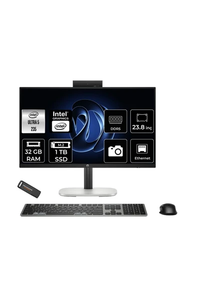 HP ProStudio 4 G1i Ultra 5 235T 32GB 1TB SSD 23.8" FHD FDOS Touch All in One Bilgisayar & PER4 USB ürün görseli 1