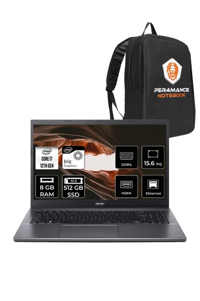 ACER Extensa 15 EX215-55 i7-1255U 8GB RAM 512GB SSD 15.6'' FHD FDOS Dizüstü Bilgisayar & ÇANTA ürün görseli 1