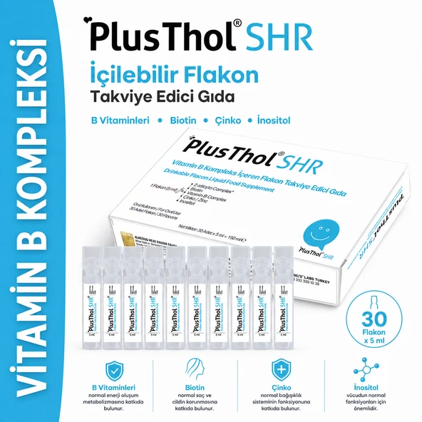 Thols PT1 Plusthol Shr Saç ve Tırnak Güçlendirici Biotin, Çinko & İnositol Kompleksi (30x5 Flakon) ürün görseli 1
