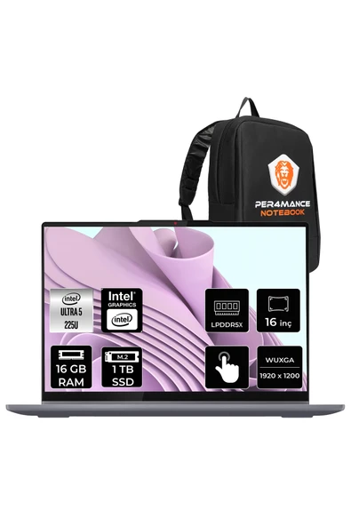 LENOVO IdeaPad 5 Ultra 5 225U 16GB 1TB SSD 16" FHD+ Multi-Touch FDOS 2-in-1 Dizüstü Bilgisayar ürün görseli 1
