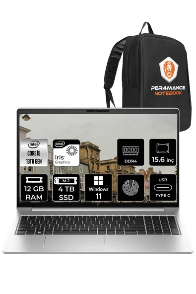 HP Elitbook 650 G10 i5 1335U 12GB RAM 4TB SSD 15.6'' FHD W11PRO 8A573EA & PER4 ÇANTA ürün görseli 1