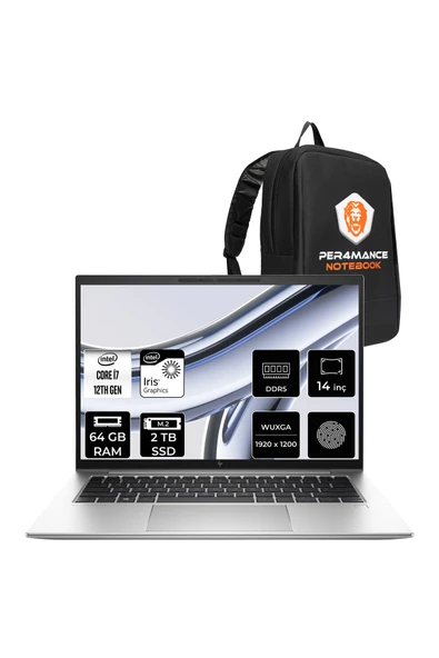 HP Elitebook 840 G9 i7 1255U 64GB 2TB SSD 14" WUXGA FDOS Dizüstü Bilgisayar & PER4 Çanta ürün görseli 1