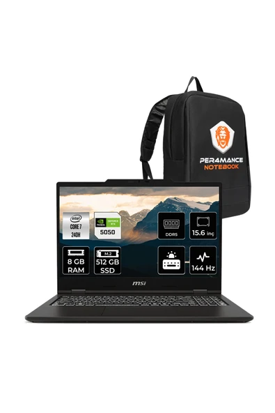 MSI VENTUREPRO 15 Intel Core 7-240H 8GB 512GB SSD RTX5050/8GB 15.6'' FHD 144Hz FDOS Laptop A2RWEG ürün görseli 1