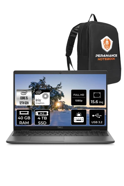 Dell Latitude 3540 Intel Core i5 1235U 40GB 4TB SSD 15.6" FHD FDOS & PER4 Çanta ürün görseli 1