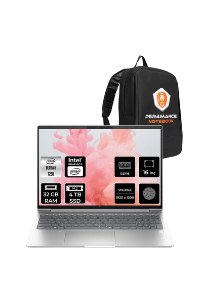 HP EliteBook 660 G11 Ultra 5 125U 32GB DDR5 4TB SSD 16" WUXGA FDOS Dizüstü Bilgisayar & ÇANTA ürün görseli 1