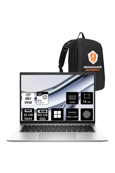 HP Elitebook 840 G9 i7 1255U 32GB 512GB SSD 14" WUXGA W11H Dizüstü Bilgisayar & PER4 Çanta ürün görseli 1