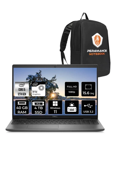 Dell Latitude 3540 Intel Core i5 1235U 40GB 4TB SSD 15.6" FHD W11P & PER4 Çanta ürün görseli 1